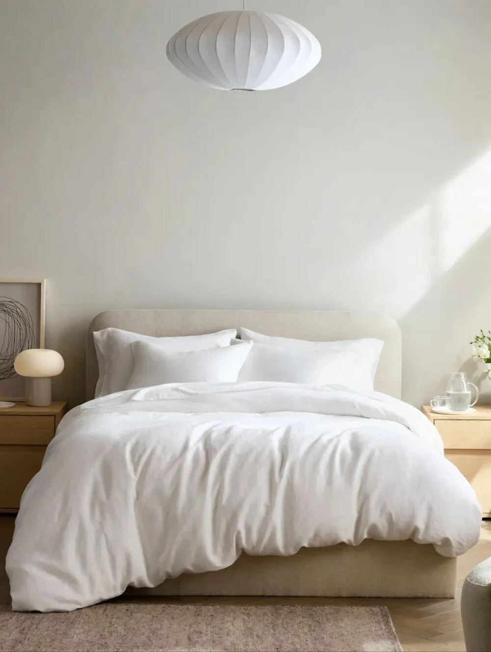 Quince European Linen Duvet Cover Set White Full/Queen NWT 100% Linen + Shams